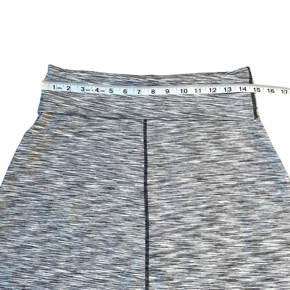 Prana Leanne Skirt Foldover Waist Small Black Grey Spacedye Stripe